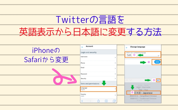 Twitterの言語を英語表示から日本語に変更する方法 Iphoneのsafariでの直し方 いかせんもあんすぁ